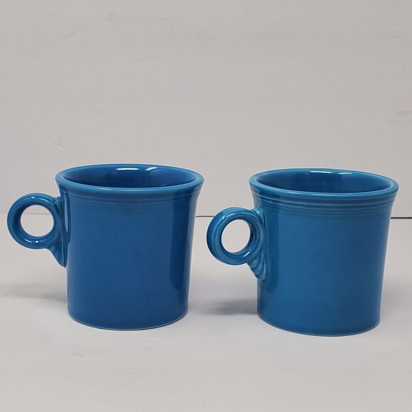 FIESTAWARE Homer Laughlin Classic Ring handle 10.5 Oz Cup Blue Set of 2 - Picture 1 of 11